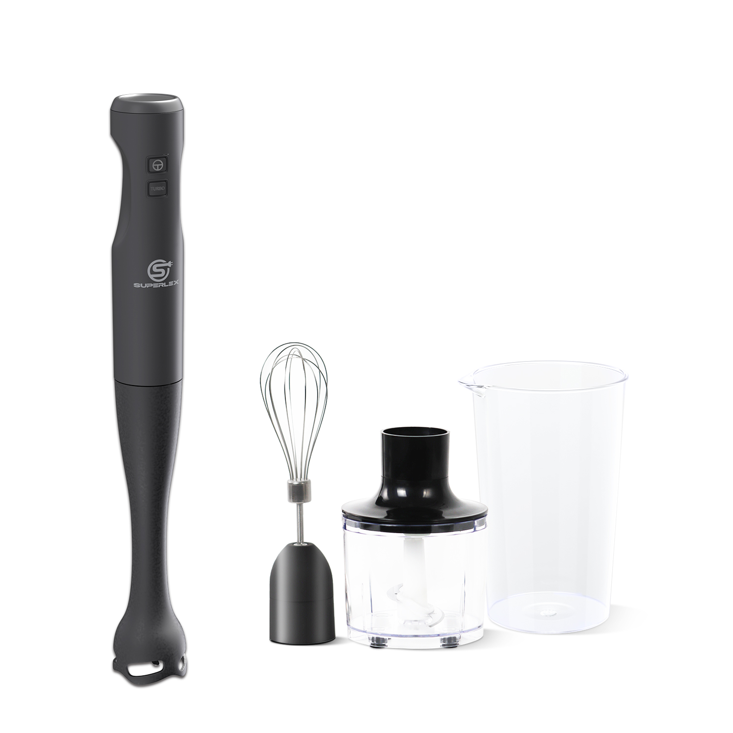 SUPERLEX Multifunktional Stabmixer 4-in-1 Handmixer Pürierstab Blender Set